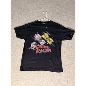 Vintage 1992 Speed Racer Graphic T Black Anime Cartoon Single Stitch Distressed